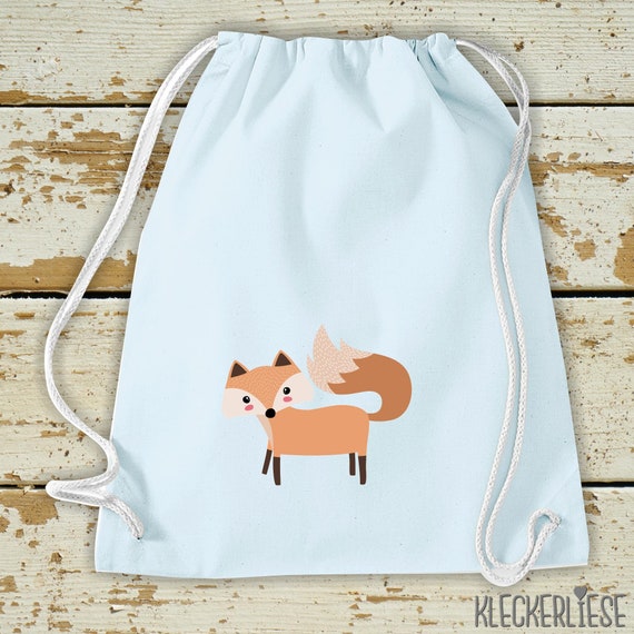 Kleckerliese Kinder Gymsack "Fuchs" Rucksack Bag Stoffbeutel Turnbeutel Tragetasche Wechselsachen