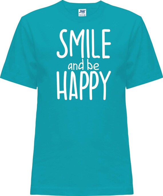 Kleckerliese Baby Kinder T-Shirt "Smile and be Happy" Kurzarm Sprüche Jungen Mädchen Shirt Nicki mit Aufdruck Motiv
