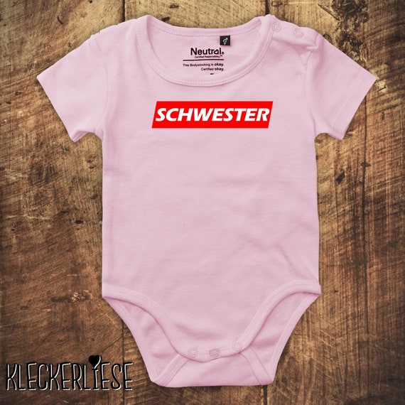 kleckerliese Babybody Body "SCHWESTER" Fair Wear