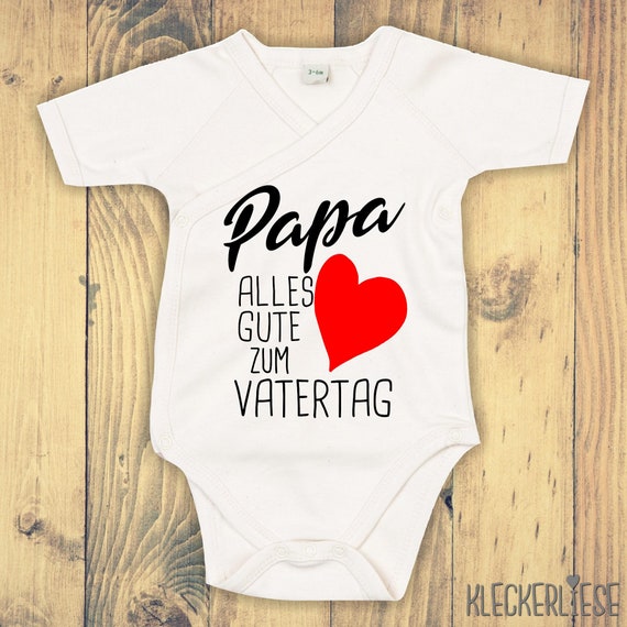 kleckerliese wrap baby bodysuit "Papa Happy Father's Day" baby bodysuit romper wrap bodysuit organic kimono short sleeve
