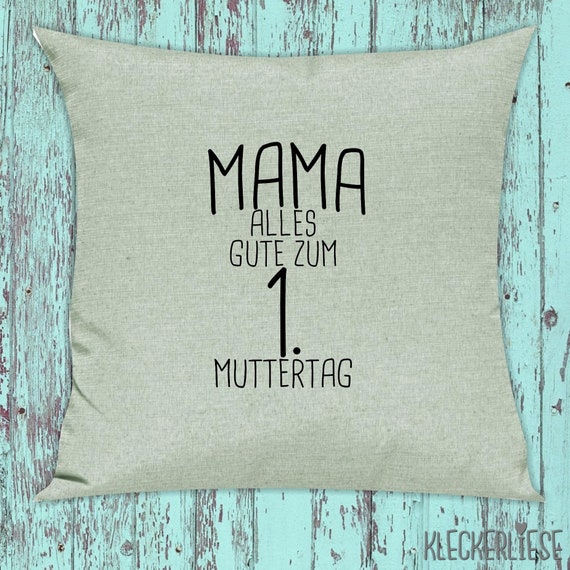 kleckerliese cushion "Mom Happy 1st Mother's Day" cushion cover decorative sofa with cushion filling Mother's Day