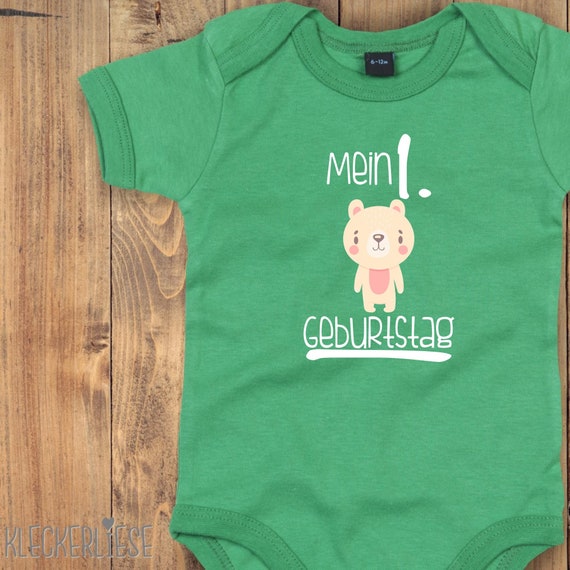 Baby Body "Mein 1. Geburtstag Eisbär" Babybody Strampler Jungen Mädchen Kurzarm