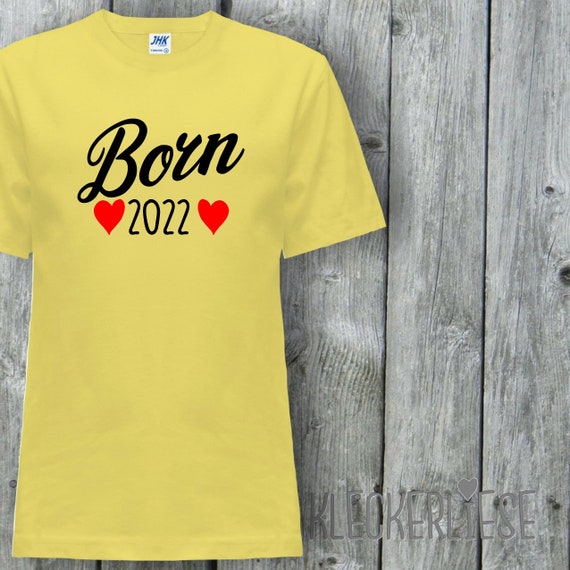 Kinder T-Shirt mit Wunschname "Born Herzen Wunschzahl Wunsch Datum" Shirt Jungen Mädchen Baby Kind