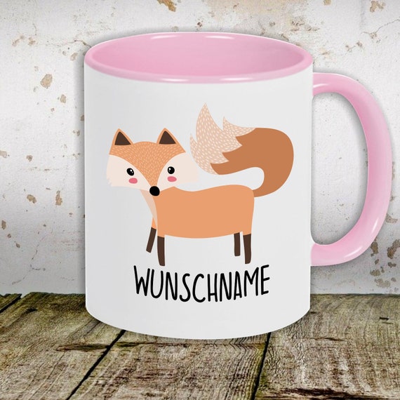 kleckerliese Kindertasse Teetasse Tasse Motiv Fuchs Fox Tiermotive Tiere mit Wunschnamen
