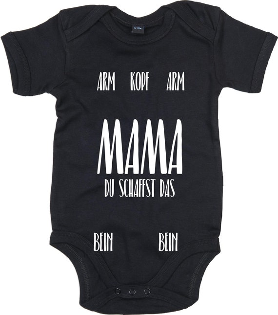 kleckerliese Baby Body "Mama du schaffst das Anleitung zum anziehen" Babybody Strampler Jungen Mädchen Kurzarm