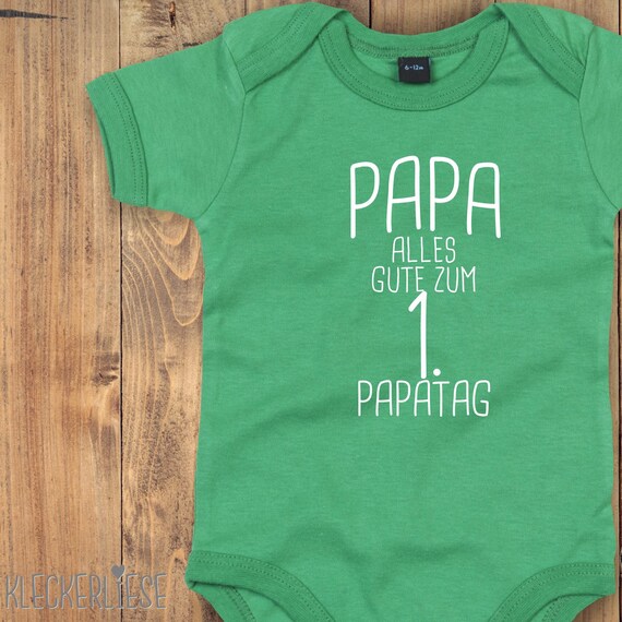 kleckerliese Baby Body "Dad Happy 1st Dad's Day" Baby Body Romper Boys Girls Short Sleeve Father's Day