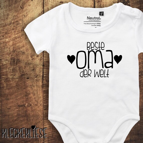 kleckerliese Babybody Body "Beste Oma der Welt" Fair Wear Strampler Baby Junge Mädchen