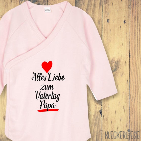 Langarm Wickel Baby Body "Alles Liebe zum Vatertag Papa" Babybody Strampler