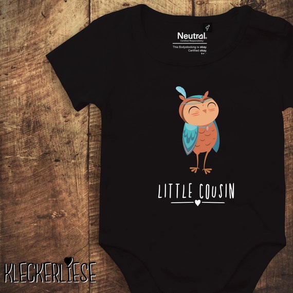 kleckerliese Babybody Body "Little Cousin Tiermotiv Eule" Fair Wear Strampler Baby Junge Mädchen