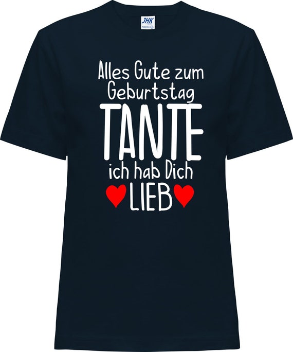 Kleckerliese Baby Kinder T-Shirt "Alles Gute TANTE ich hab Dich Lieb" Kurzarm Sprüche Jungen Mädchen Shirt Nicki mit Aufdruck Motiv