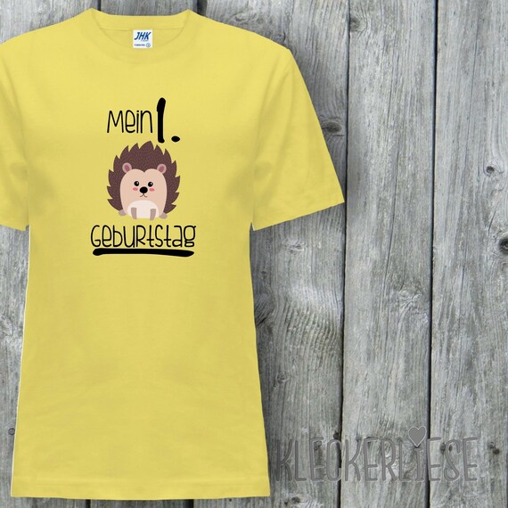 Kinder T-Shirt "Mein 1. Geburtstag Igel" Shirt Jungen Mädchen Baby Kind