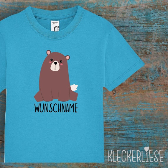 kleckerliese Kinder Baby Shirt Kleinkind "Bär" mit Wunschnamen Jungen Mädchen T-Shirt