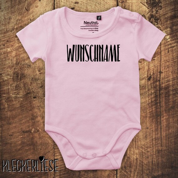 kleckerliese Babybody Body "Wunschname Name Wunschtext" Fair Wear