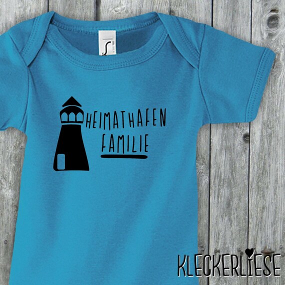 Baby Body "Heimathafen Familie Leuchtturm" Babybody Strampler Jungen Mädchen