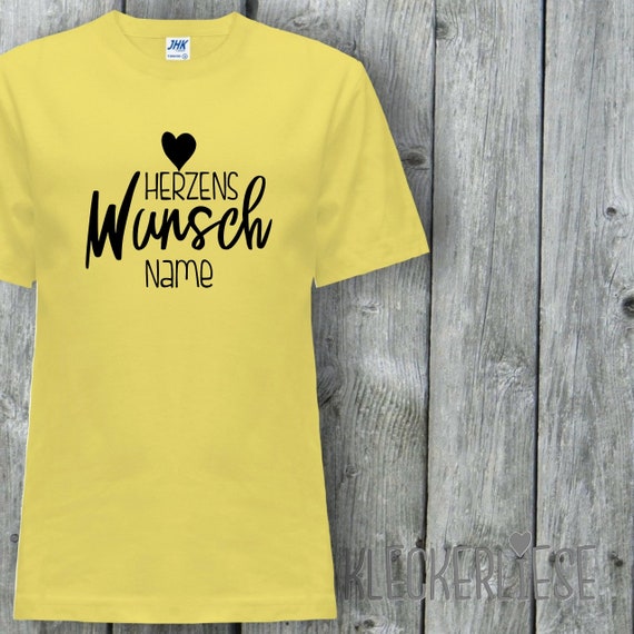 Kinder T-Shirt mit Wunschname "Herzens Wunsch mit Wunschname" Shirt Jungen Mädchen Baby Kind