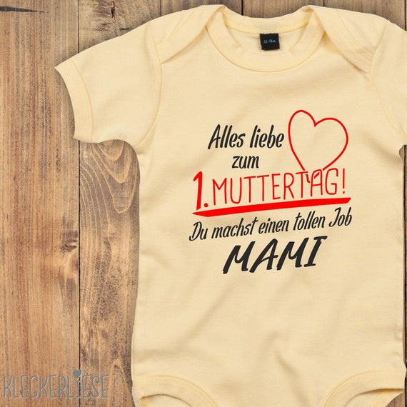 Baby Bodysuit Mother's Day "Happy 1st Mother's Day! You're doing a great job Mommy" baby bodysuit romper boys girls short sleeve