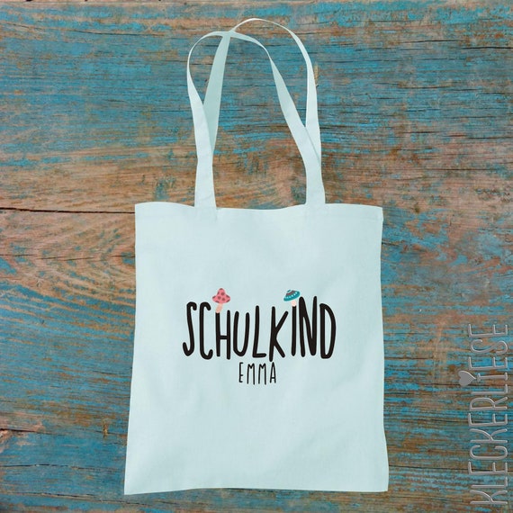 Stoffbeutel "Schulkind" mit Wunschname Jute Bag Beutel Tasche Kita Schule  Wechsel Sachen Kleidung Kleckerliese