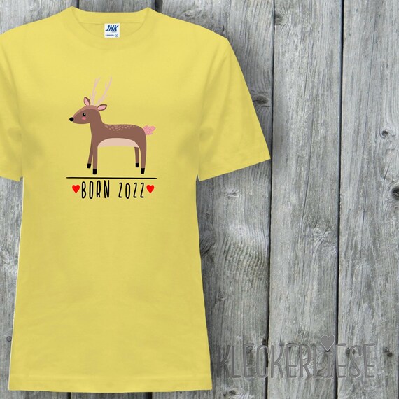 Kinder T-Shirt "Born 2022 Tiermotiv Reh" Shirt Jungen Mädchen Baby Kind