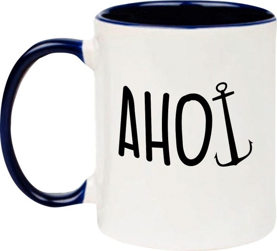 kleckerliese Teetasse Tasse Motiv "Ahoi Anker" Milch Kakao Kaffeetasse