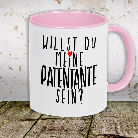 kleckerliese Kindertasse Teetasse Tasse Motiv "Willst Du Meine Patentante Sein?" Milch Kakao Kaffeetasse