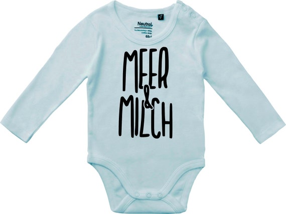 kleckerliese Langarm Babybody "MEER & MILCH" Baby Body Jungen Mädchen Longsleeve Fair Wear