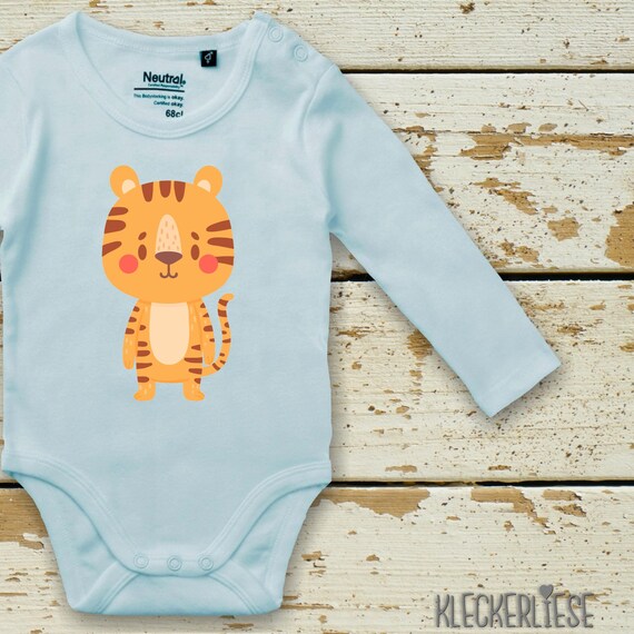 Langarm Body Babybody "Tiermotiv Tiger" Fair Wear Bio Organic