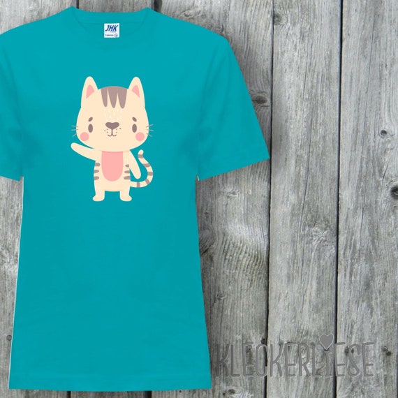 Kinder T-Shirt "Tiermotiv Katze Mietze Cat" Shirt Jungen Mädchen Baby Kind