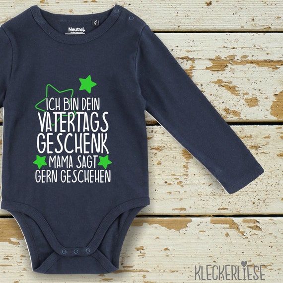 kleckerliese long-sleeved baby bodysuit "I am your Father's Day gift, Mom says you're welcome" baby bodysuit boys girls long-sleeve Fair Wear