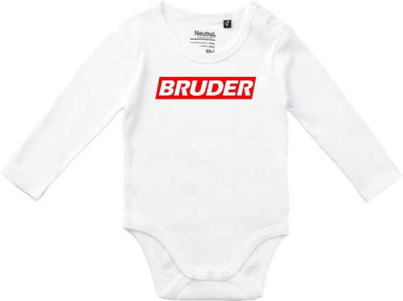 kleckerliese Langarm Babybody "BRUDER" Baby Body Jungen Mädchen Longsleeve Fair Wear