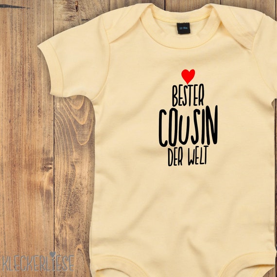 kleckerliese Baby Body "Bester Cousin der Welt" Babybody Strampler Jungen Mädchen Kurzarm