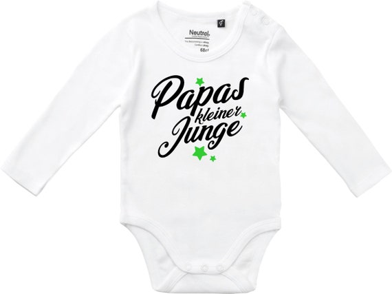 kleckerliese Langarm Babybody "Papas kleiner Junge" Baby Body Jungen Mädchen Longsleeve Fair Wear