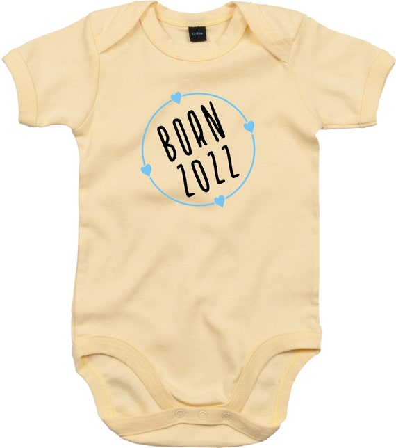 kleckerliese Baby Body "Born 2022" Babybody Strampler Jungen Mädchen Kurzarm