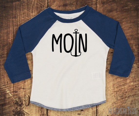 Kleckerliese Baby Kinder T-Shirt Langarmshirt  "Moin Anker" Raglan-Ärmel Jungen Mädchen