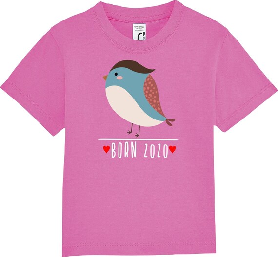 kleckerliese Kinder Baby Shirt Kleinkind  "Born 2020 Tiermotiv Vogel" Jungen Mädchen T-Shirt