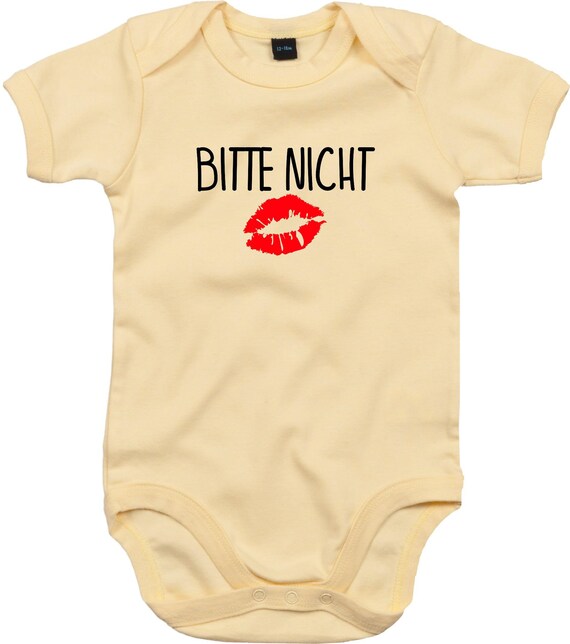 kleckerliese Baby Body "Bitte nicht Küssen" Babybody Strampler Jungen Mädchen Kurzarm