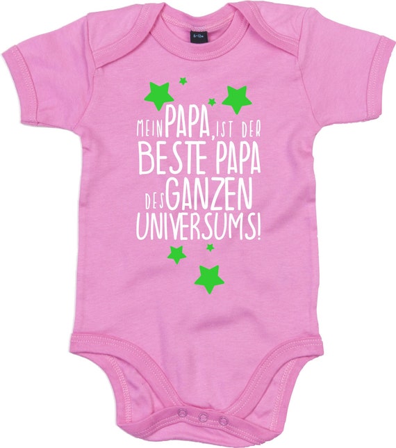 kleckerliese Baby Body "Mein Papa ist der Beste Papa des ganzen Universums!" Babybody Strampler Jungen Mädchen Kurzarm
