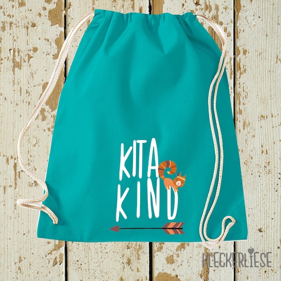 Kleckerliese Turnbeutel "Kita Kind" Rucksack Gymsack Kita Schule Einschulung Wechselsachen 27 Farben