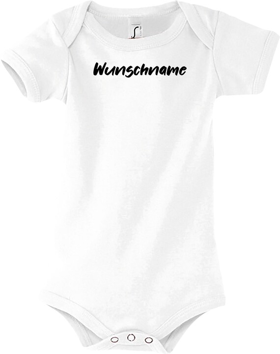 Kleckerliese Baby Body mit Wunschnamen "Name eigener Text" Jungen Mädchen Kurzarm mit Aufdruck Motiv