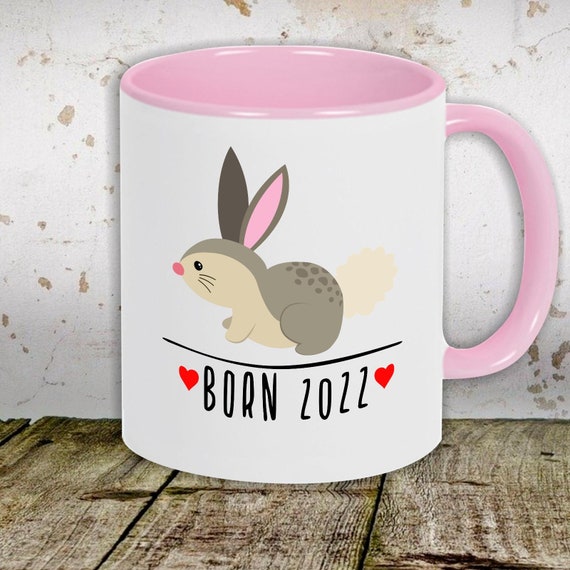 Kaffeetasse Tasse Motiv "Born 2022 Tiermotiv Hase " Tasse Teetasse Milch Kakao