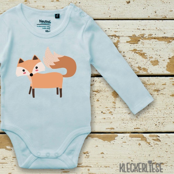 kleckerliese Langarm Babybody "Fuchs" Baby Body Jungen Mädchen Longsleeve Fair Wear