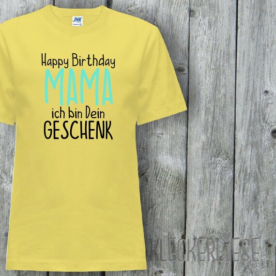 Kleckerliese Baby Kinder T-Shirt "Happy Birthday MAMA ich bin dein Geschenk" Kurzarm Sprüche Jungen Mädchen Shirt Nicki mit Aufdruck Motiv