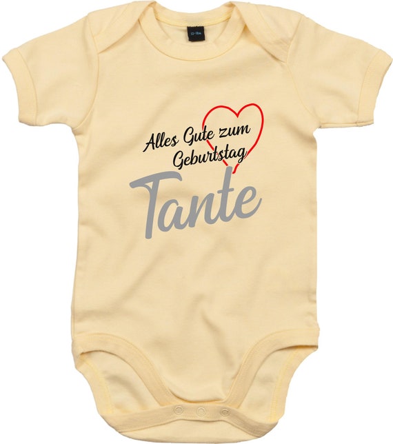 kleckerliese Baby Body "Alles Gute TANTE Herz" Babybody Strampler Jungen Mädchen Kurzarm