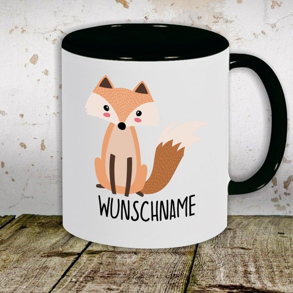 kleckerliese Kindertasse Teetasse Tasse Motiv Fuchs Fox Tiermotive Tiere mit Wunschnamen