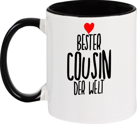 kleckerliese Kindertasse Teetasse Tasse Motiv "Bester Cousin der Welt" Milch Kakao Kaffeetasse