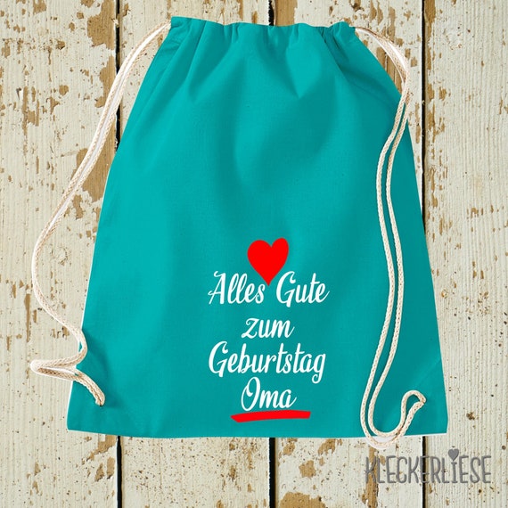 Turnbeutel Alles Gute zum Geburtstag Oma Gymsack Tasche 27 Farben