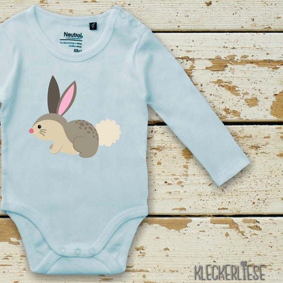 kleckerliese Langarm Babybody "Hase" Baby Body Jungen Mädchen Longsleeve Fair Wear