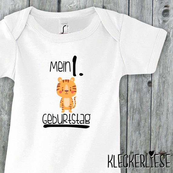 Baby Body "Mein 1. Geburtstag Tiger" Babybody Strampler Jungen Mädchen