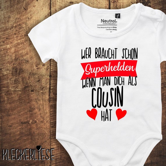 Babybody Body "Wer braucht Superhelden wenn man dich als Cousin hat" Fair Wear