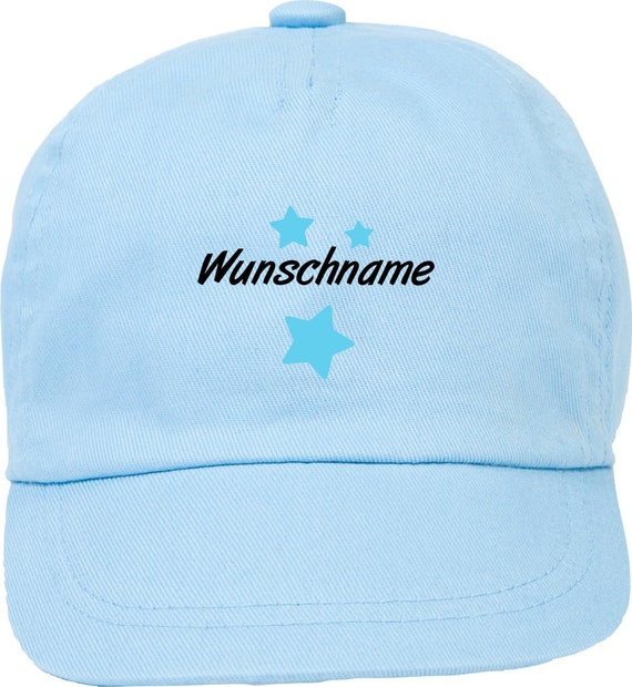 Kleckerliese Baby Kinder Cap "Name Wunschname Sterne" Cap Capy Mütze mit Wunschtext Aufdruck Motiv