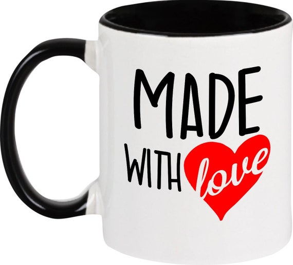 kleckerliese Teetasse Tasse Motiv "Made with Love" Milch Kakao Kaffeetasse